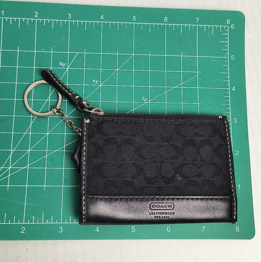 Coach Black Mini Wallet Card Holder & Key Coins Bag Vintage Y2K - Picture 4 of 6